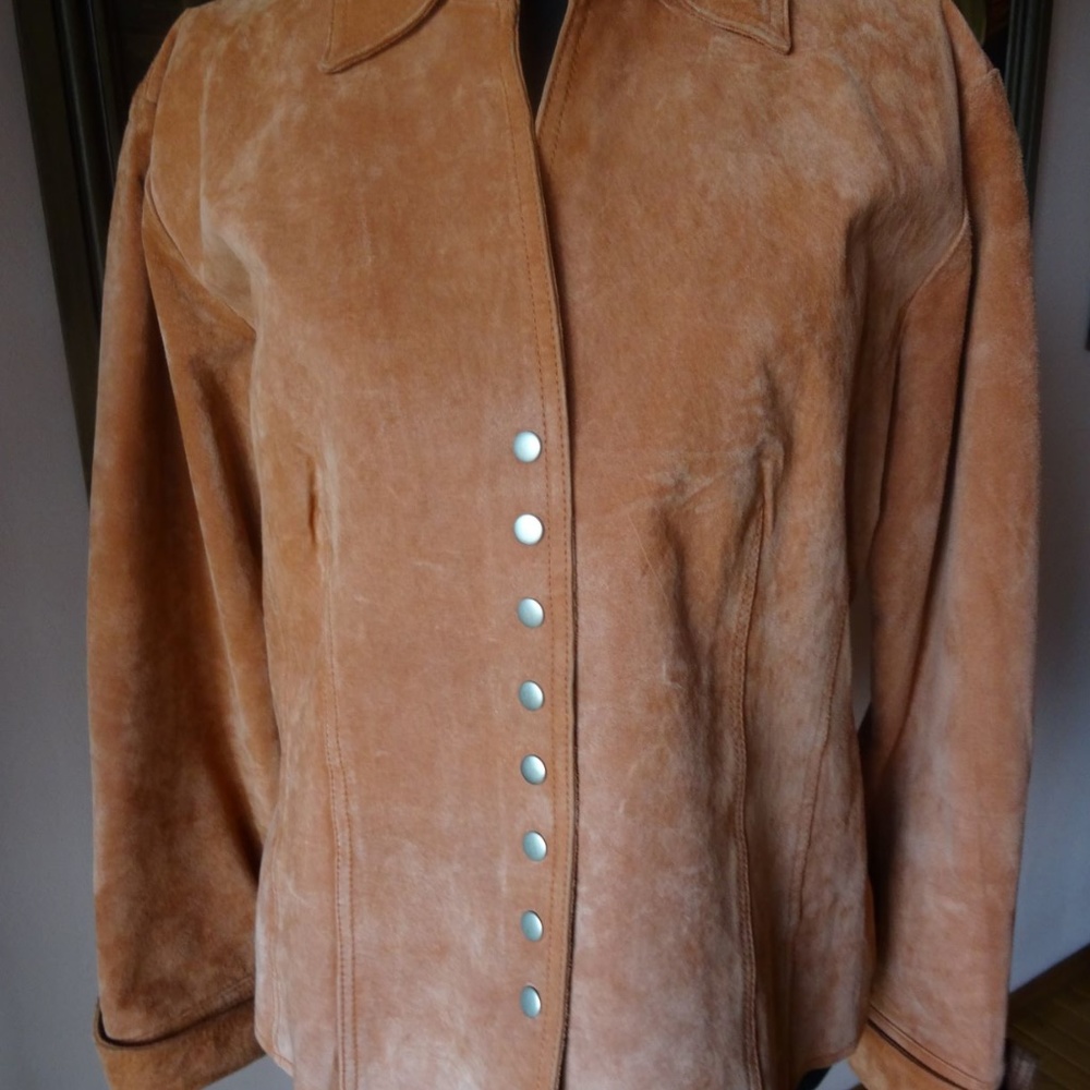 Coldwater Creek Salmon Suede Jacket size L